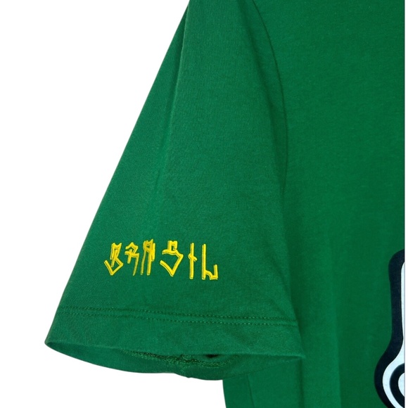 2010 Nike Sportswear X Nunca Brazil Tribal Print Soccer T Shirt Green S - Picture 4 of 6